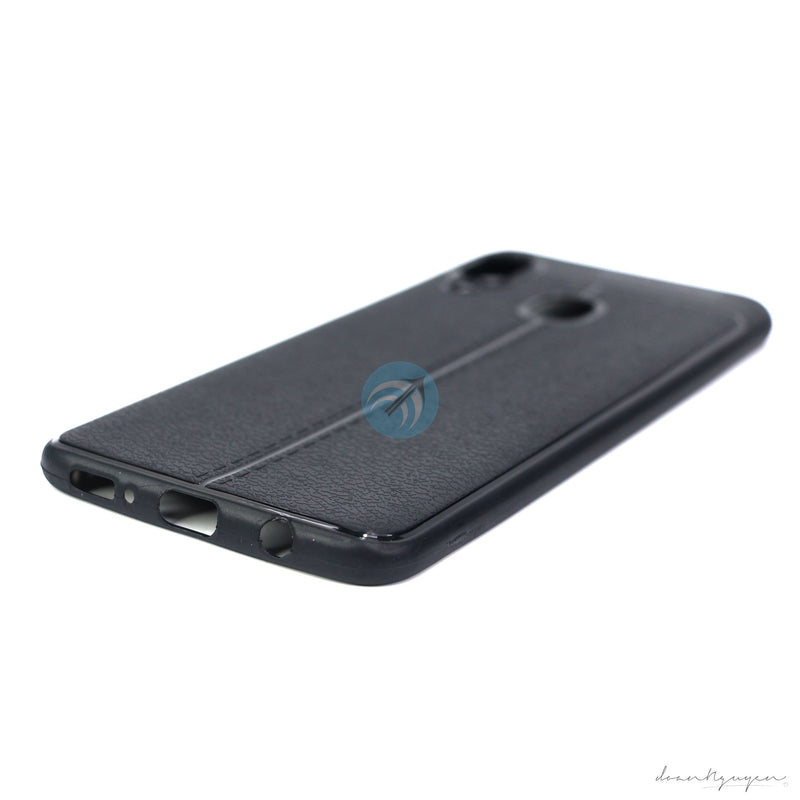 ỐP LƯNG DA ĐIỆN THOẠI SAMSUNG A30 AUTO DẺO ĐEN