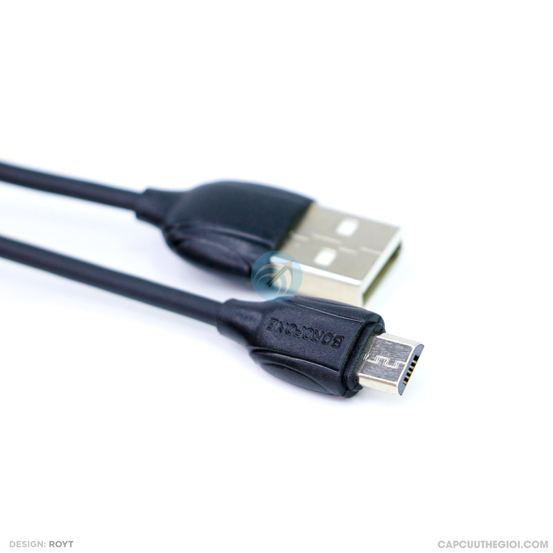 Cáp sạc usb to micro 2 mét 2.4A màu đen BOROFONE BX19 bao test 1 tuần