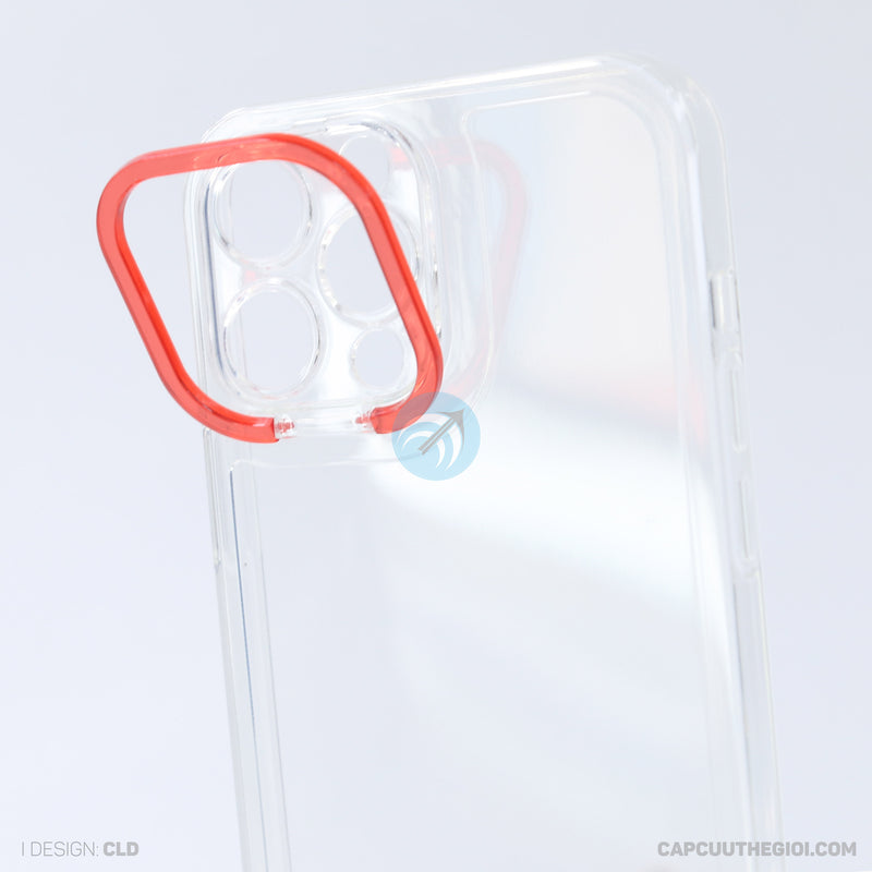 Ốp lưng IPHONE 13 PRO MAX trong viền camera màu đỏ REALSKY