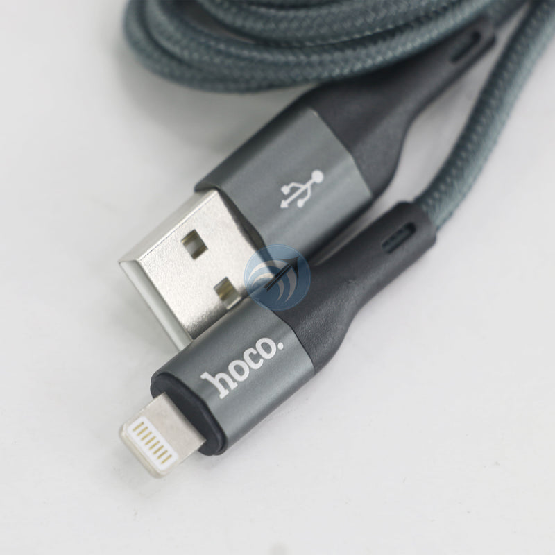 CÁP SẠC ĐIỆN THOẠI HOCO USB A TO LIGHTING XÁM XANH 2M (X2 MAX) BH03T