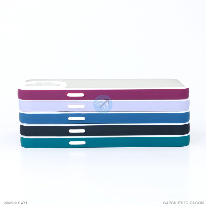 Ốp lưng IPHONE 12 PRO MAX lưng nhám viền kẻ