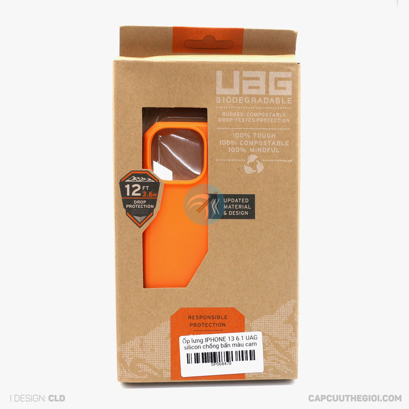Ốp lưng IPHONE 13 6.1 UAG silicon chống bẩn màu cam