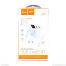 Bộ sạc lightning 2.4A 1 mét màu trắng HOCO C86 bh01t