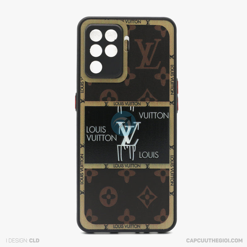 Ốp lưng OPPO A94 4G nhựa cứng viền đen lưng in logo LV