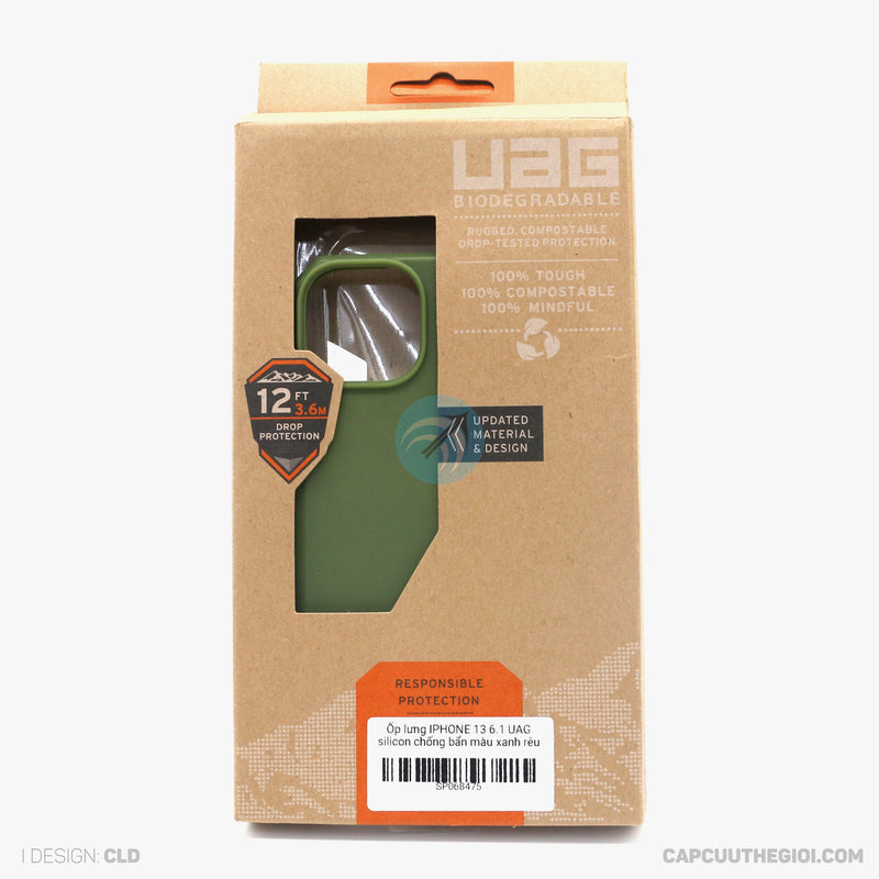 Ốp lưng IPHONE 13 6.1 UAG silicon chống bẩn màu xanh rêu