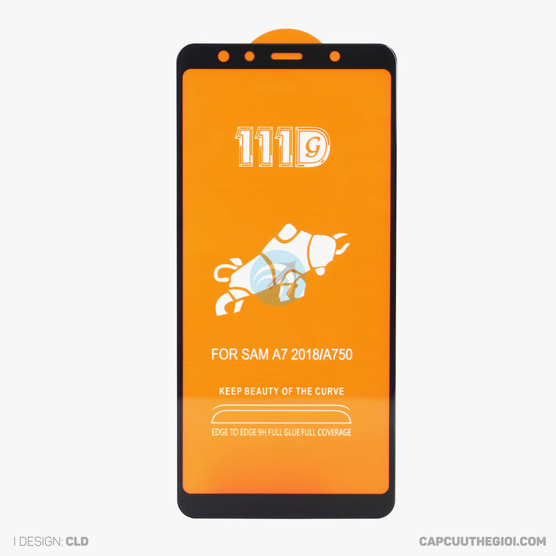 Cường lực SAMSUNG A7 2018 A750 Full màu đen 111D