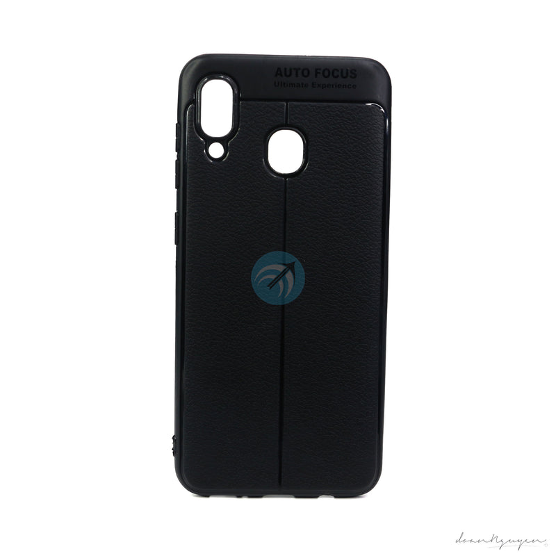 ỐP LƯNG DA ĐIỆN THOẠI SAMSUNG A30 AUTO DẺO ĐEN