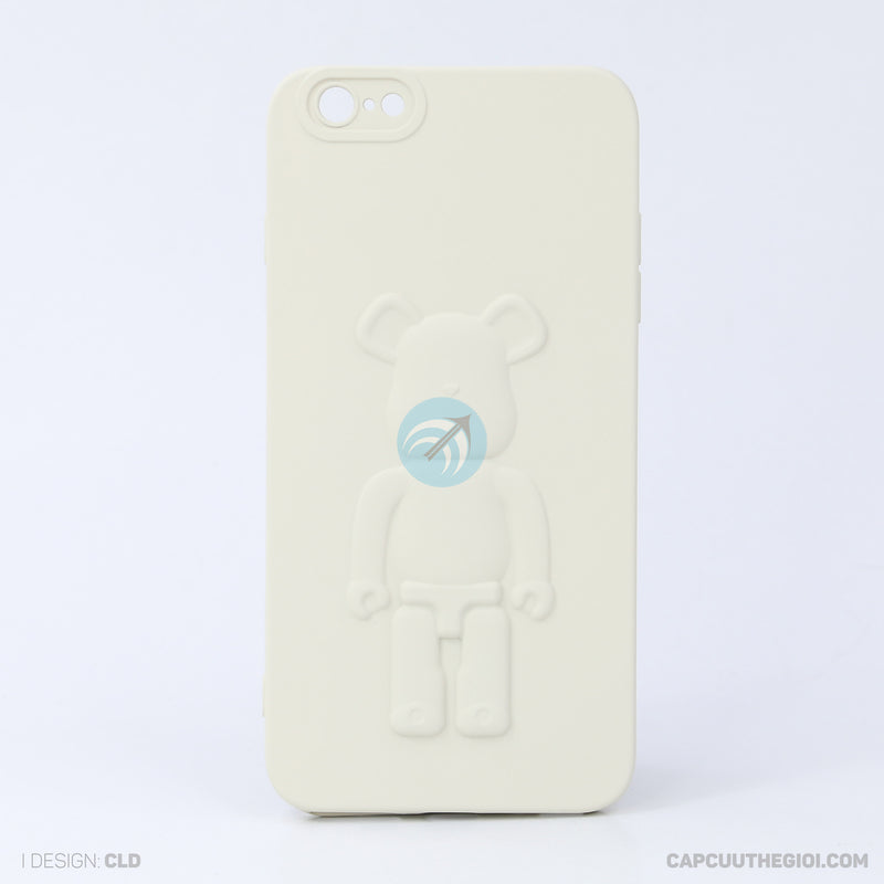 ỐP lưng IPHONE 6+/6S+ hình nổi gấu đứng màu kem