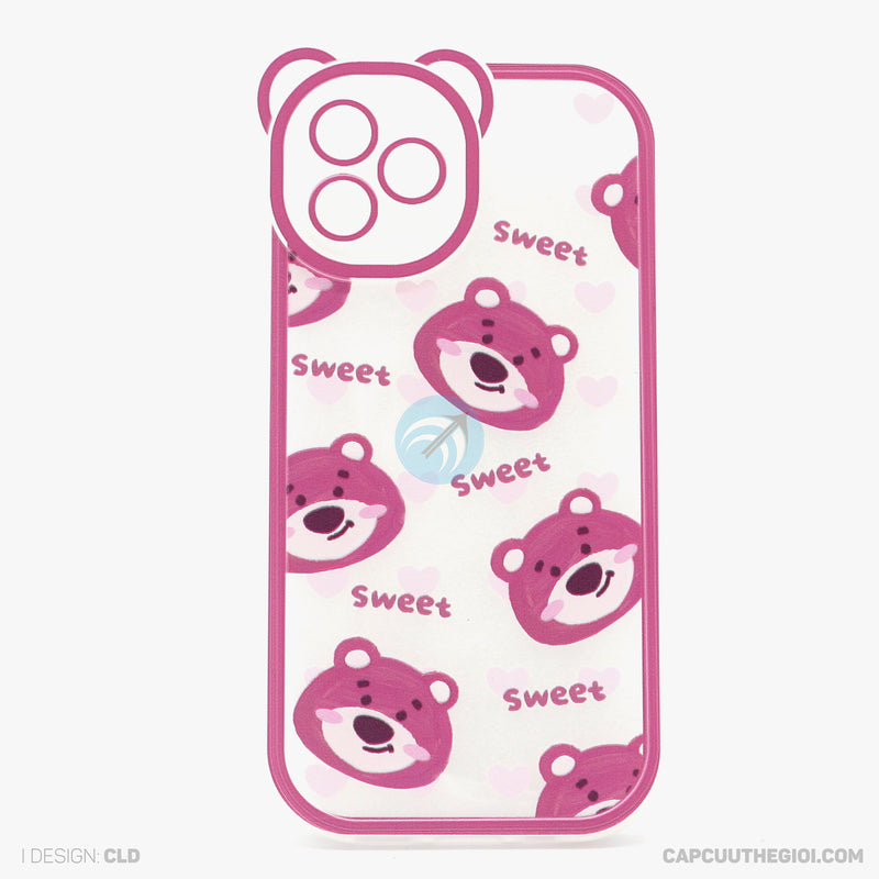 Ốp lưng IPHONE 12 PRO lưng trong in hình cute có tai mèo