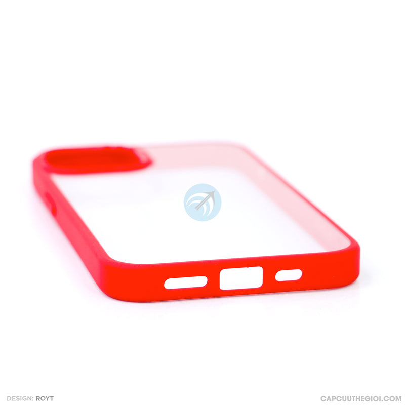 Ốp lưng IPHONE 13 6.1 lưng trong viền đỏ LIKGUS