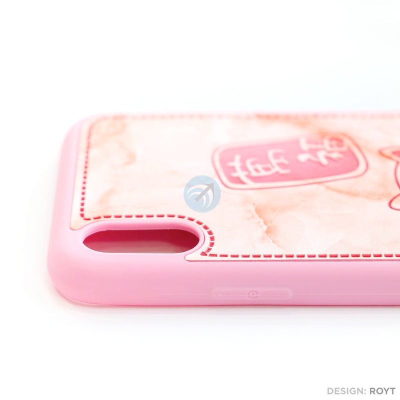 Ốp lưng IPHONE X/XS lưng da hình mèo thần tài