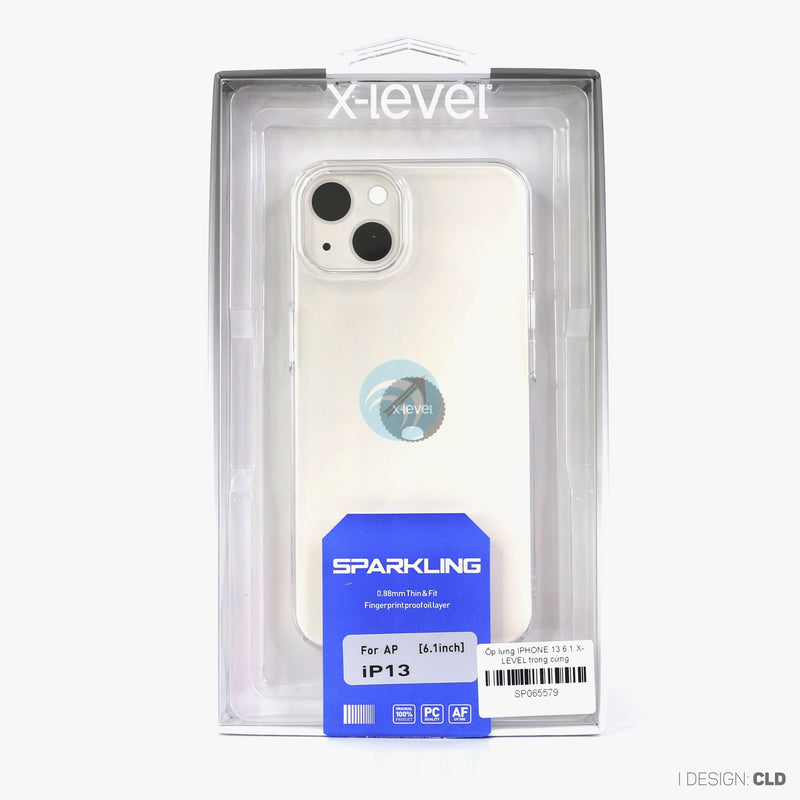 Ốp lưng IPHONE 13 6.1 mica trong không ố vàng X-LEVEL