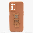 Ốp lưng OPPO A74 hình gấu nổi có giá đỡ silicon màu