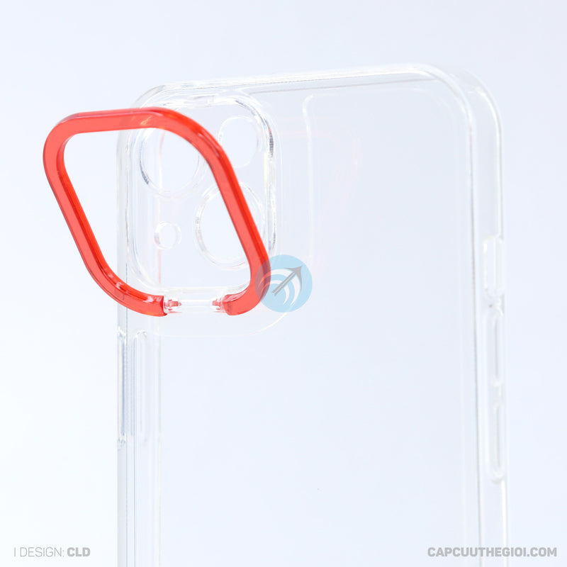 Ốp lưng IPHONE 13 6.1 trong viền camera màu đỏ REALSKY