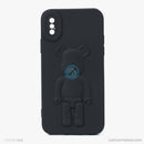 ỐP lưng IPHONE X/XS hình nổi gấu đứng màu đen