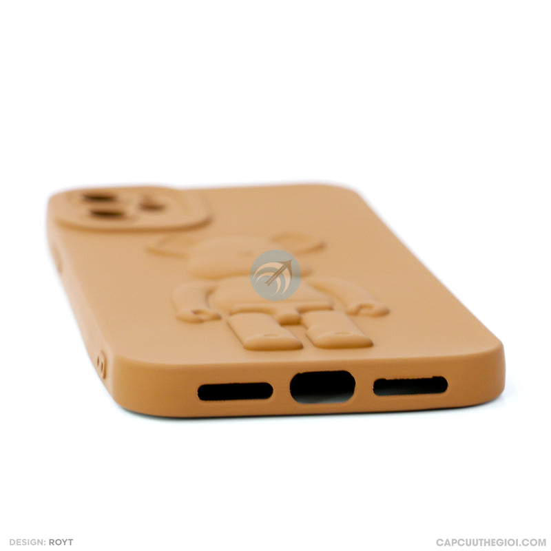 ỐP lưng IPHONE 11 6.1 hình nổi gấu đứng màu nâu