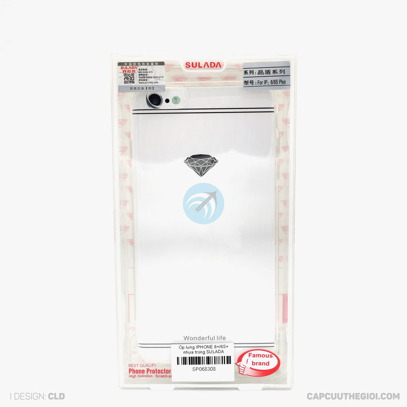 Ốp lưng IPHONE 6+/6S+ nhựa trong SULADA