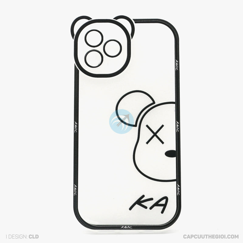 Ốp lưng IPHONE 12 PRO lưng trong in hình cute có tai mèo