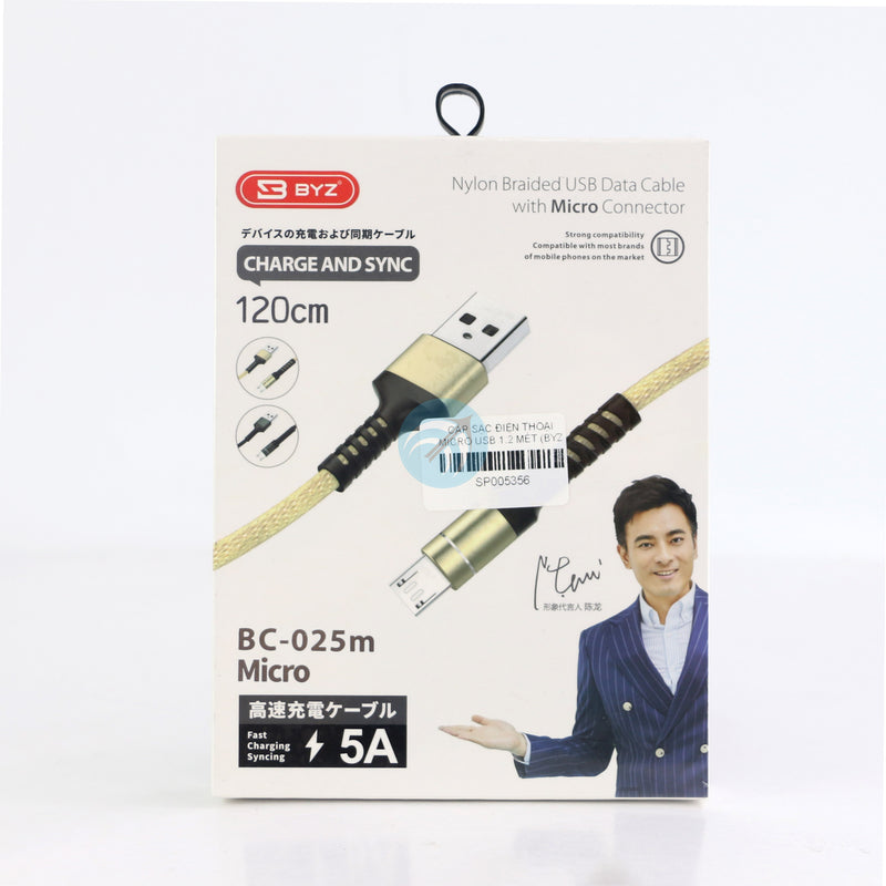 CÁP SẠC ĐIỆN THOẠI MICRO USB 1.2 MÉT (BYZ BC-025M) BH03T