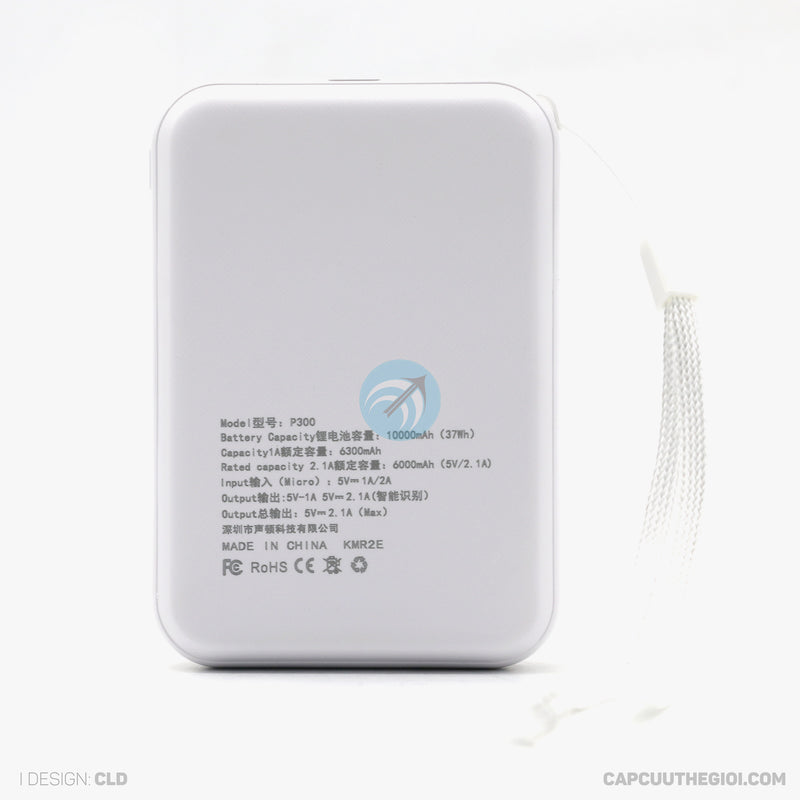 Pin sạc dự phòng 10000mAh SENDEM P300 màu trắng bh01t