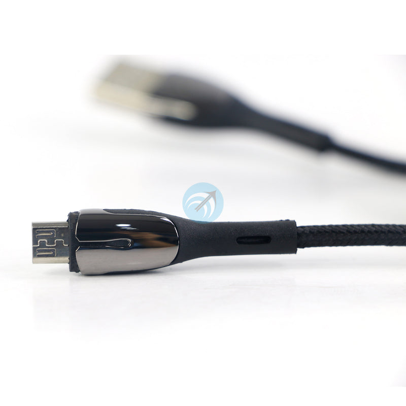 CÁP SẠC ĐIỆN THOẠI HOCO CÓ ĐÈN USB A TO MICRO ĐEN 1,2M (U89) BH03T