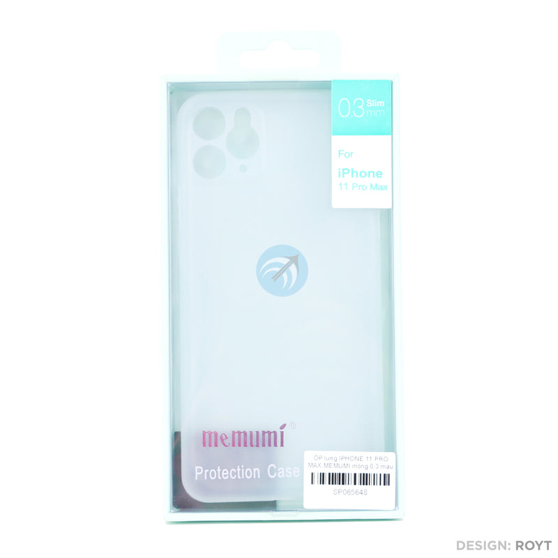 ỐP lưng IPHONE 11 PRO MAX MEMUMI mỏng 0.3 màu trắng