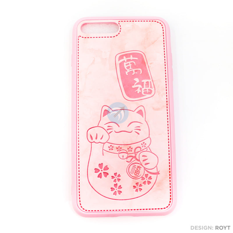 Ốp lưng IPHONE 7+/8+ lưng da hình mèo thần tài