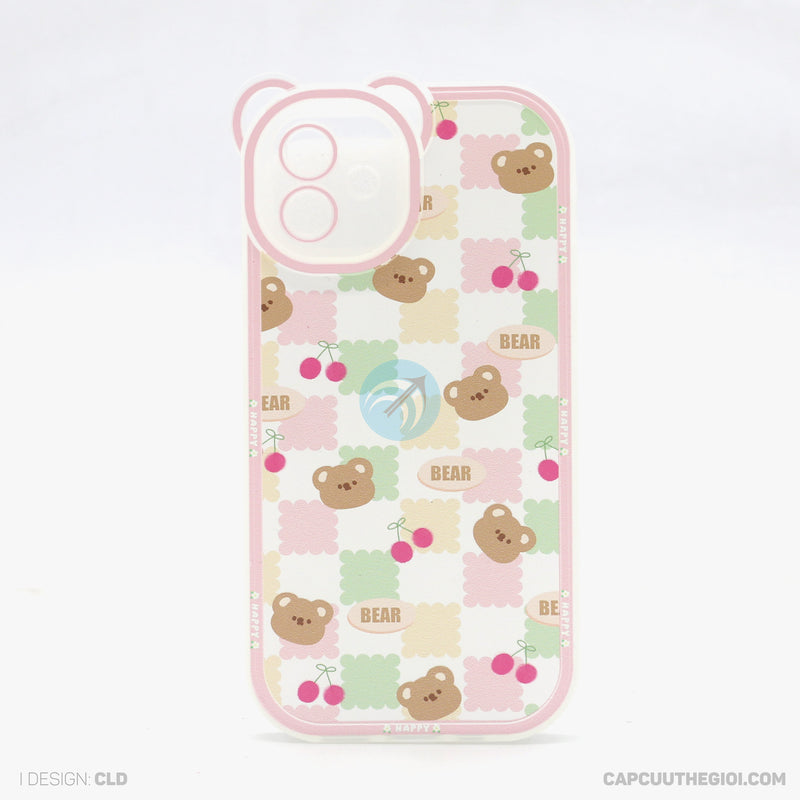Ốp lưng IPHONE 12 6.1 lưng trong in hình cute có tai mèo