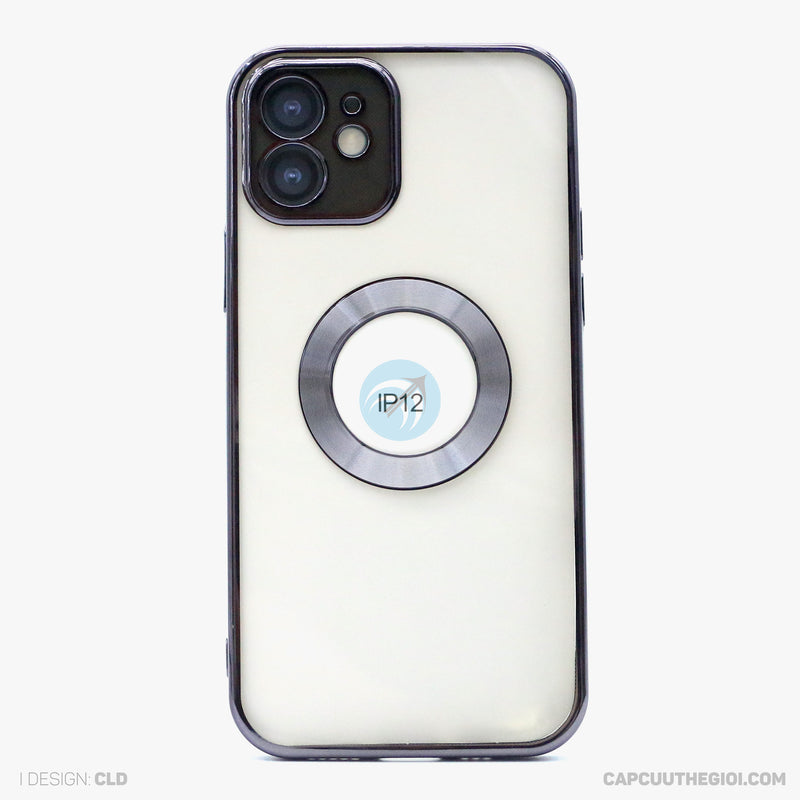 ỐP LƯNG IPHONE 12 6.1 HỞ TÁO TRONG VIỀN ĐEN KST