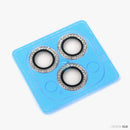 Dán bảo vệ CAMERA màu bạc IPHONE 13 PRO/13 PRO MAX KUZOOM 3 mắt (TITAN ĐÍNH ĐÁ)