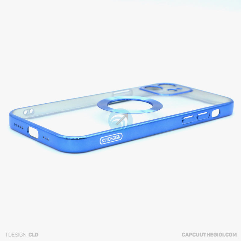 ỐP LƯNG IPHONE 12 6.1 HỞ TÁO TRONG VIỀN MÀU XANH KST