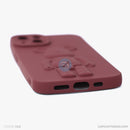 ỐP lưng IPHONE 13 6.1 hình nổi gấu đứng màu đỏ