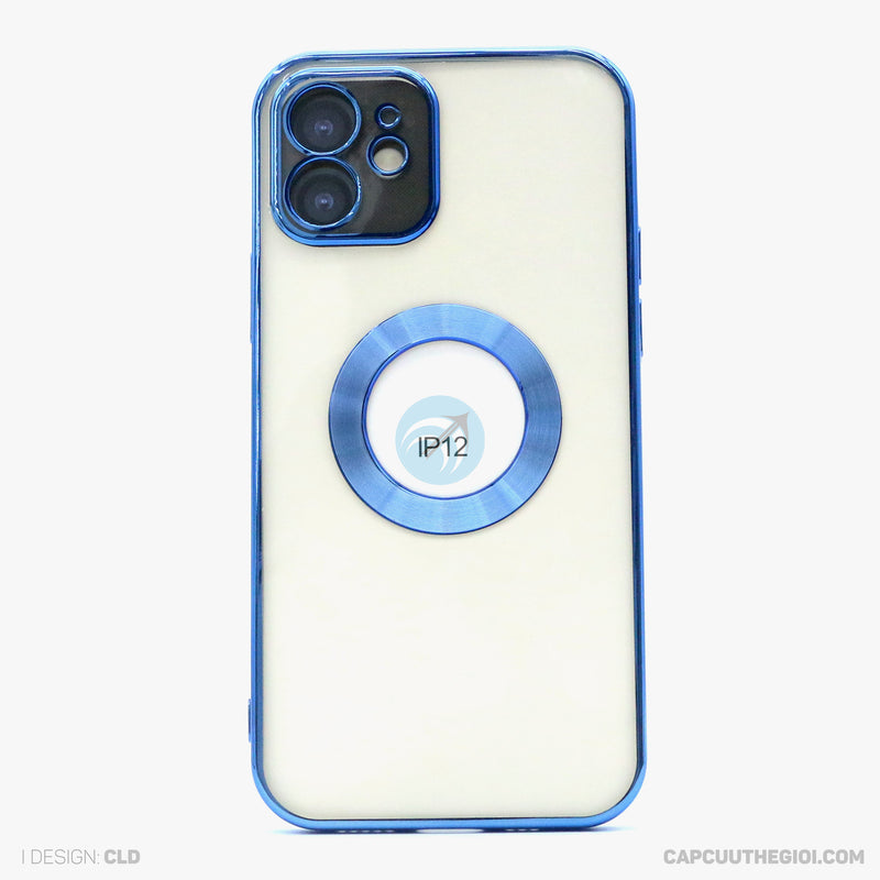 ỐP LƯNG IPHONE 12 6.1 HỞ TÁO TRONG VIỀN MÀU XANH KST