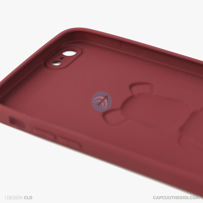 ỐP lưng IPHONE 6+/6S+ hình nổi gấu đứng màu đỏ