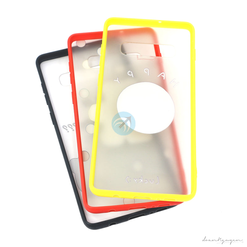 ỐP LƯNG ĐIỆN THOẠI SAMSUNG S10+ NHÁM HÌNH VIỀN MÀU