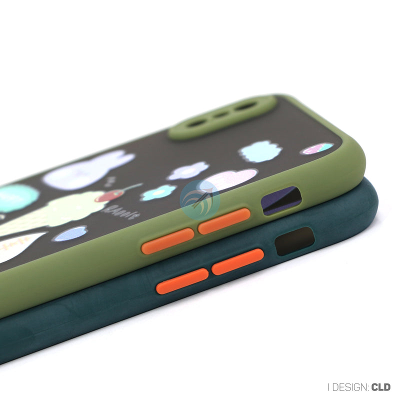 ỐP LƯNG ĐIỆN THOẠI IPHONE X NHÁM HÌNH VIỀN MÀU