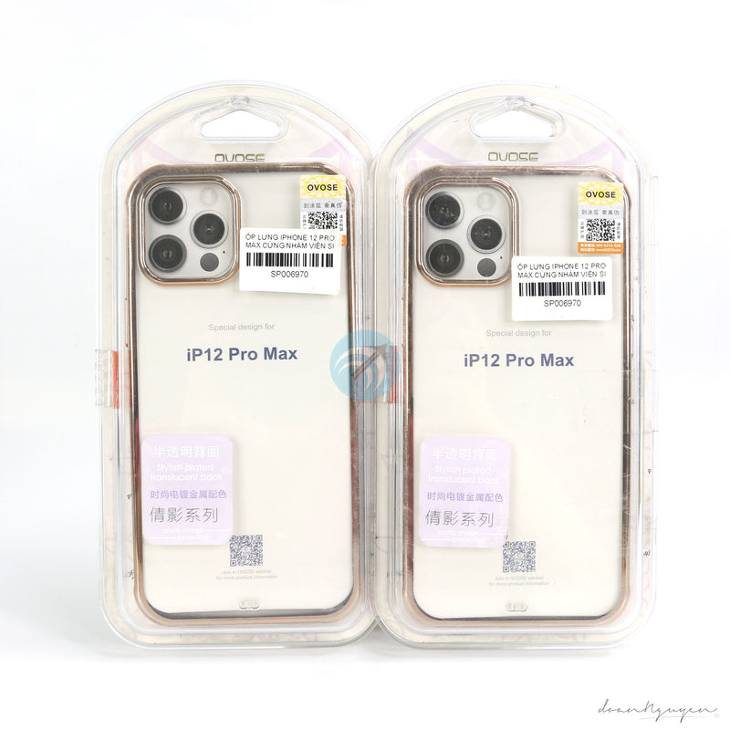 ỐP LƯNG IPHONE 12 PRO MAX CỨNG NHÁM VIỀN SI CHỐNG SỐC OVOSE