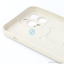 ỐP lưng IPHONE 13 PRO MAX hình nổi gấu đứng màu kem