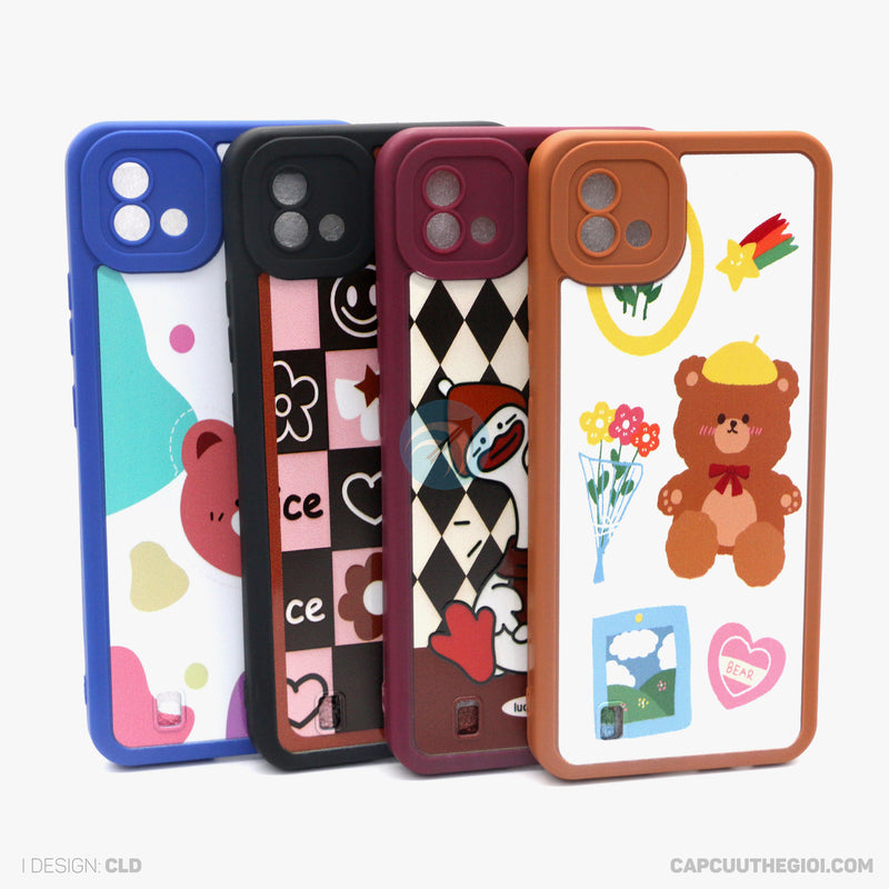 Ốp lưng REALME C20 tpu vuông màu in hình cute bảo về camera