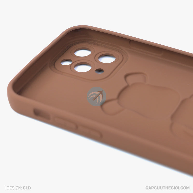 ỐP lưng IPHONE 11 PRO 5.8 hình nổi gấu đứng màu nâu