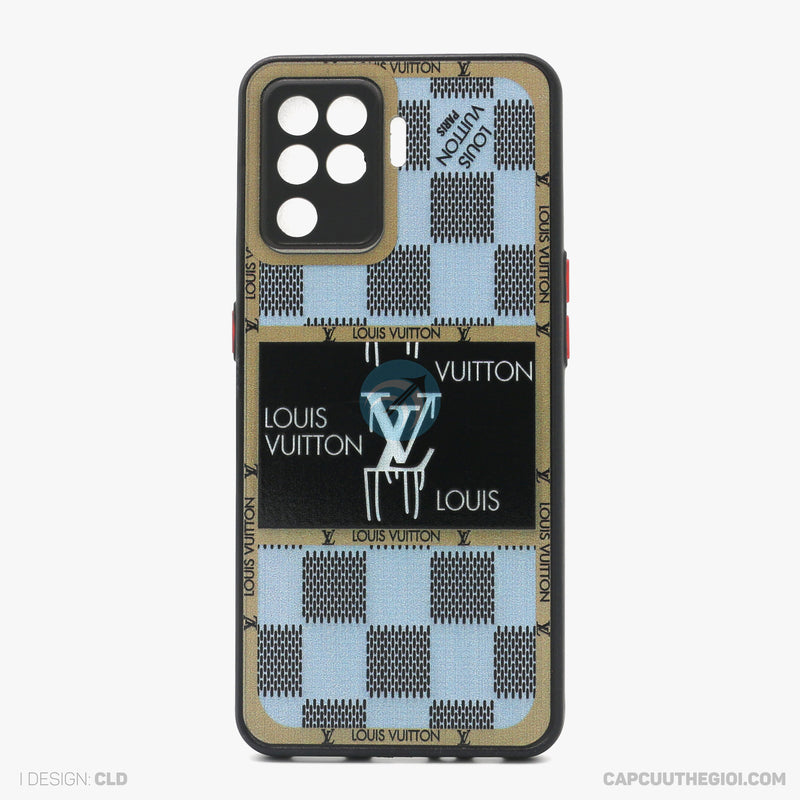 Ốp lưng OPPO A94 4G nhựa cứng viền đen lưng in logo LV