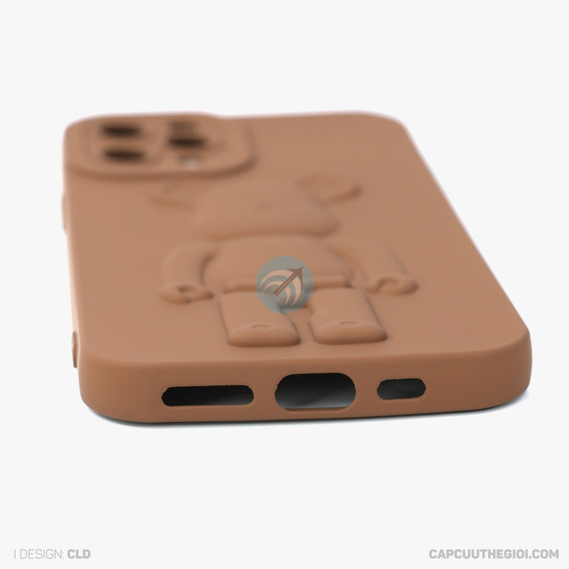 ỐP lưng IPHONE 11 PRO 5.8 hình nổi gấu đứng màu nâu