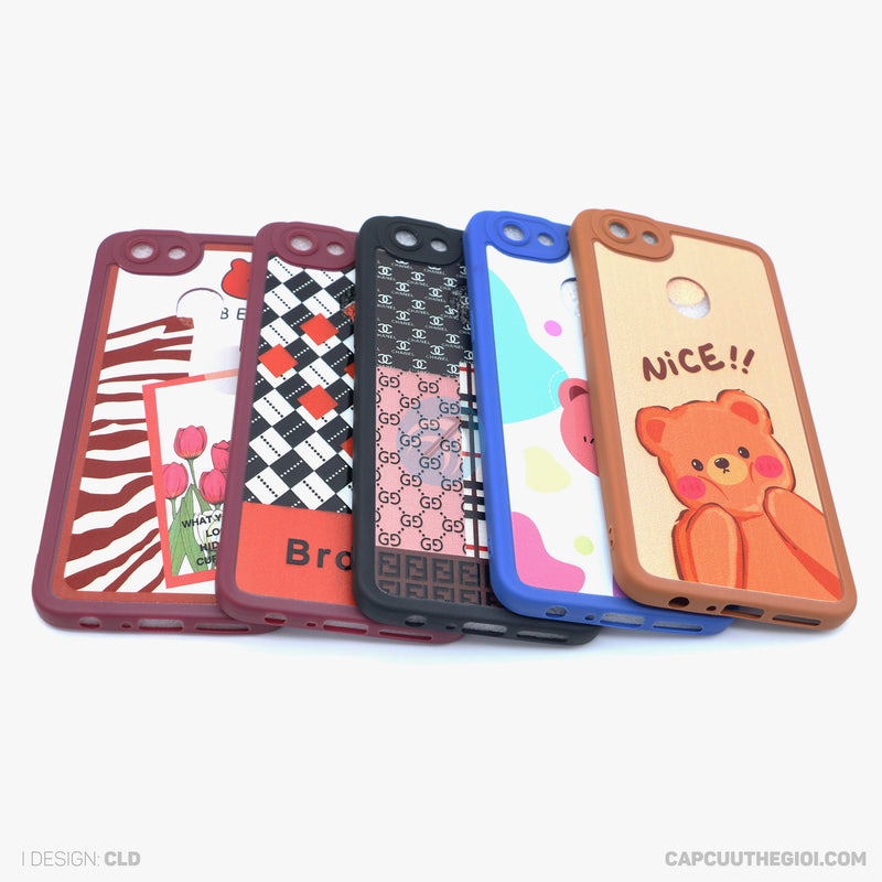 Ốp lưng OPPO F5 tpu vuông màu in hình cute bảo về camera
