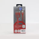 CÁP SẠC PISEN USB => ( MICRO, TYPE C, LIGHTNING) 1,5M 3A (AP08-1500) ĐỎ BH12T