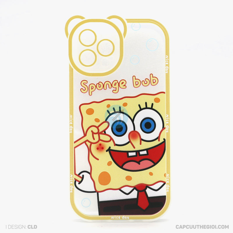 Ốp lưng IPHONE 12 PRO lưng trong in hình cute có tai mèo