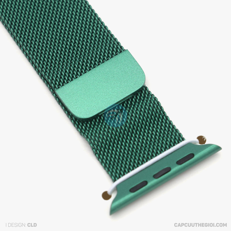 Dây đeo Thép Apple Watch 42/44/45mm màu xanh rêu COTEETCI