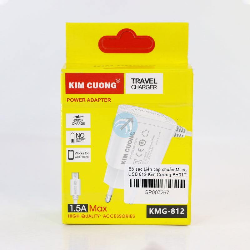 Bộ sạc Liền cáp chuẩn Micro USB 812 Kim Cương BH01T