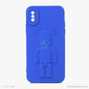 ỐP lưng IPHONE X/XS hình nổi gấu đứng màu xanh