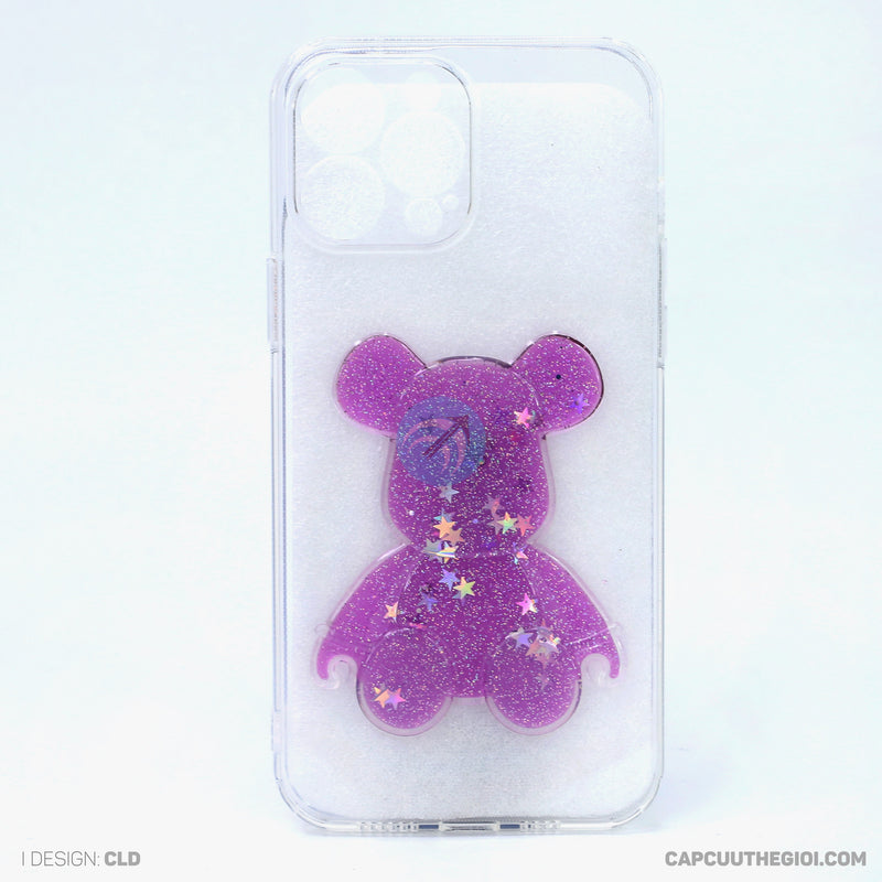 Ốp lưng IPHONE 13 PRO MAX trong hình gấu kim tuyến