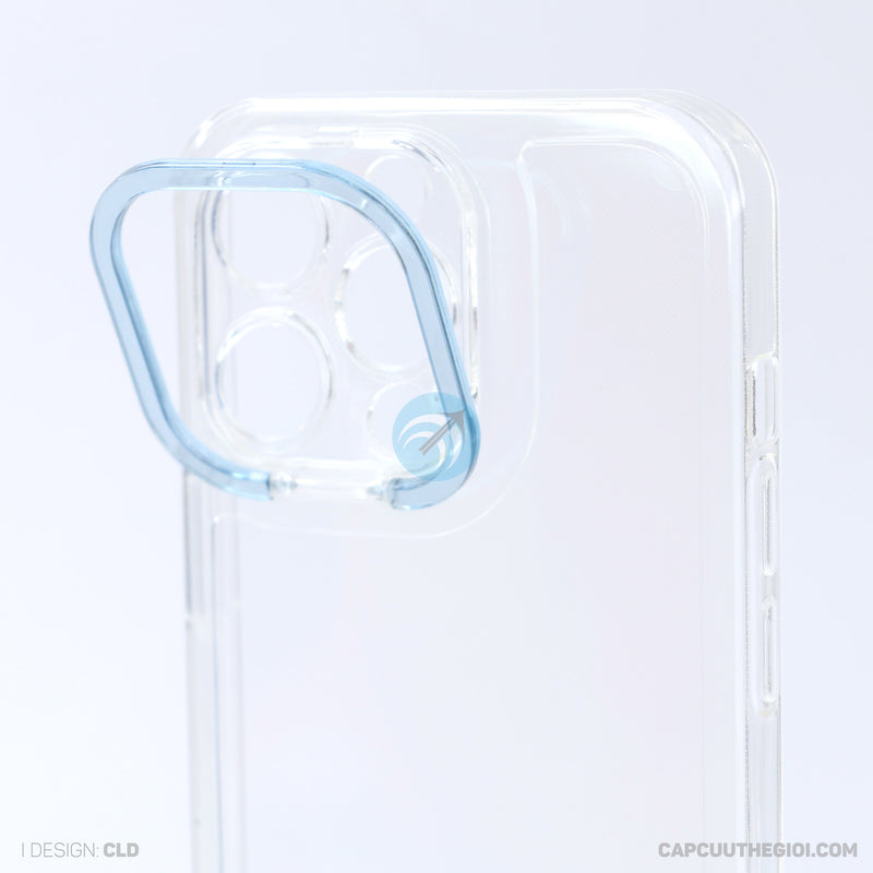 Ốp lưng IPHONE 13 PRO trong viền camera màu xanh biển REALSKY